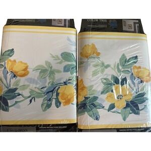 Color Tree Decorative Wallpaper Border Floral Yellow Roses Lot (2) 6.7" x 5 YD